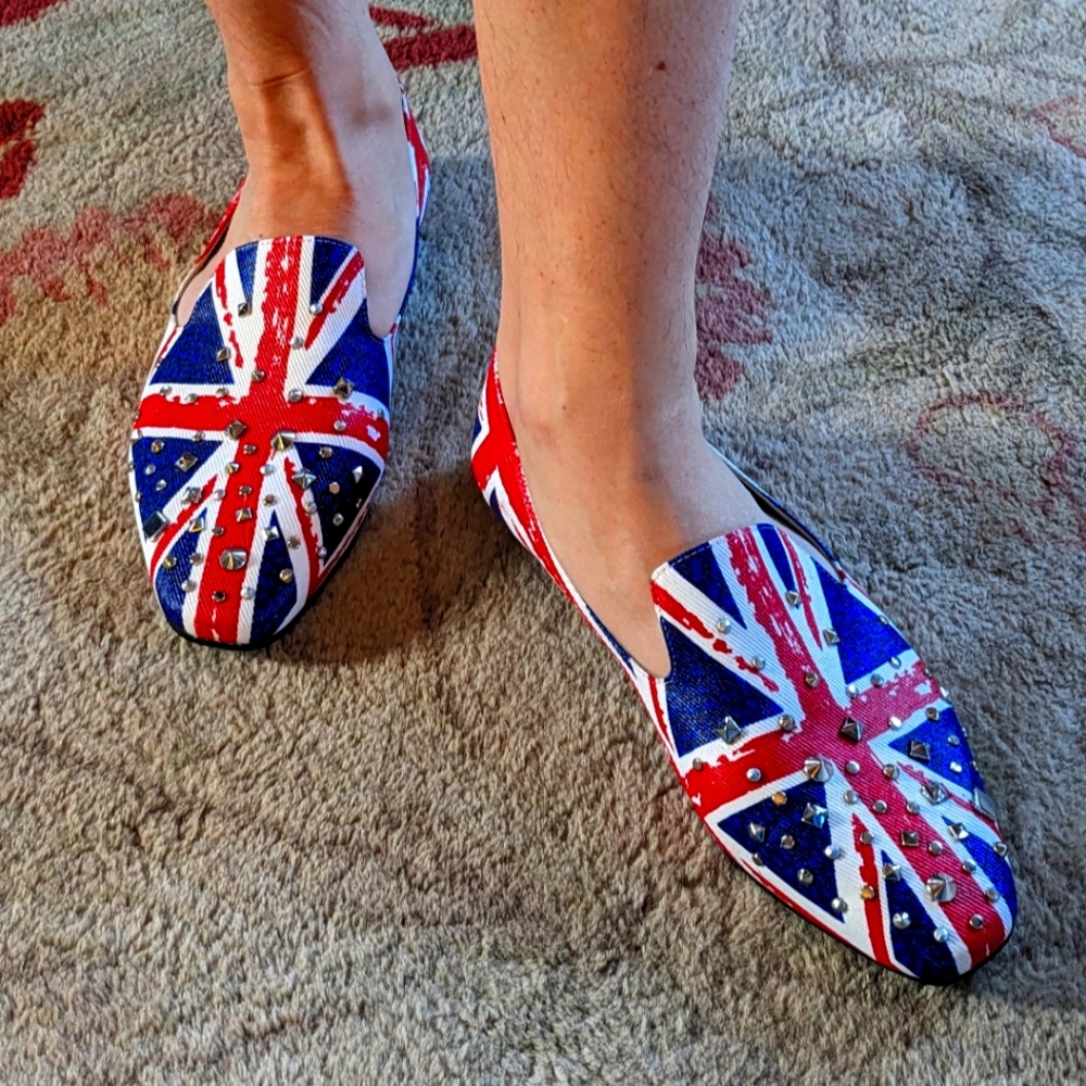 🆕 JIMMY CHOO British Flag Designer Flats